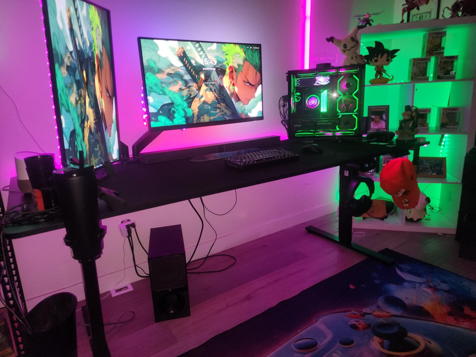SANODESK 79''x32'' Large Electric Computer Height Adjustable Standing Desk | Ergonomic Electric Stand Up Desk with Memory Presets Splice Board for Home Office, Computer Workstations, Black Frame+Black top customer photo 1
