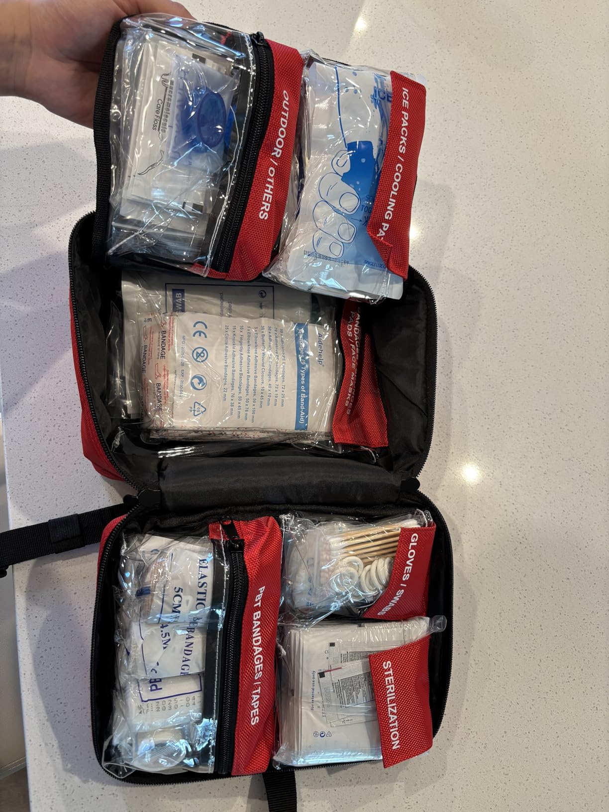 520 Pieces Premium First Aid Kit - Large Emergency Medical Kit for Survival, Car, Home, Travel, Camping, Backpack, Hiking, School (Red) customer photo 1