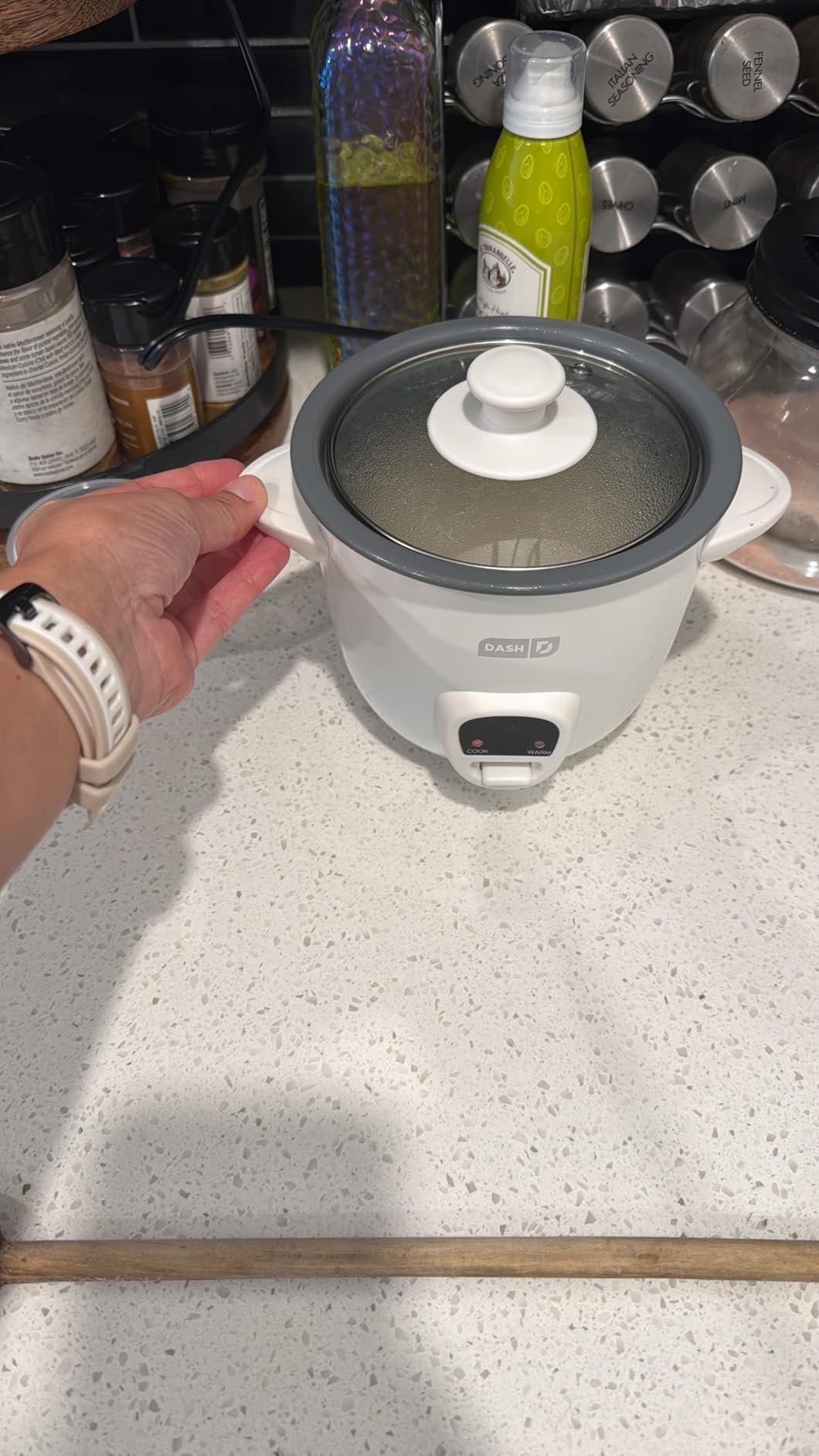 Dash Mini Rice Cooker, 2-Cup Removable Ceramic Nonstick Pot, Cream | Small Rice Cooker, Rice Maker for One, Keep Warm Function, Cooks Oatmeal, Quinoa & Grains customer photo 1