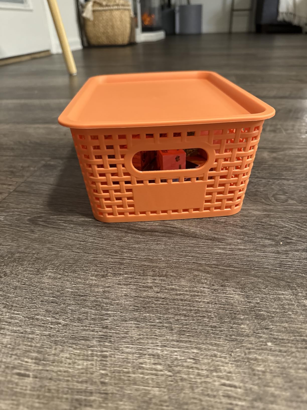 ORGIDOL Plastic Storage Basket with Lids 10 Pack Stackable Colorful Storage Bins Containers with Lid, Decorative Storage Boxes for Organizing Shelves, Drawers, Playroom, Classroom, Office, Closet customer photo 1