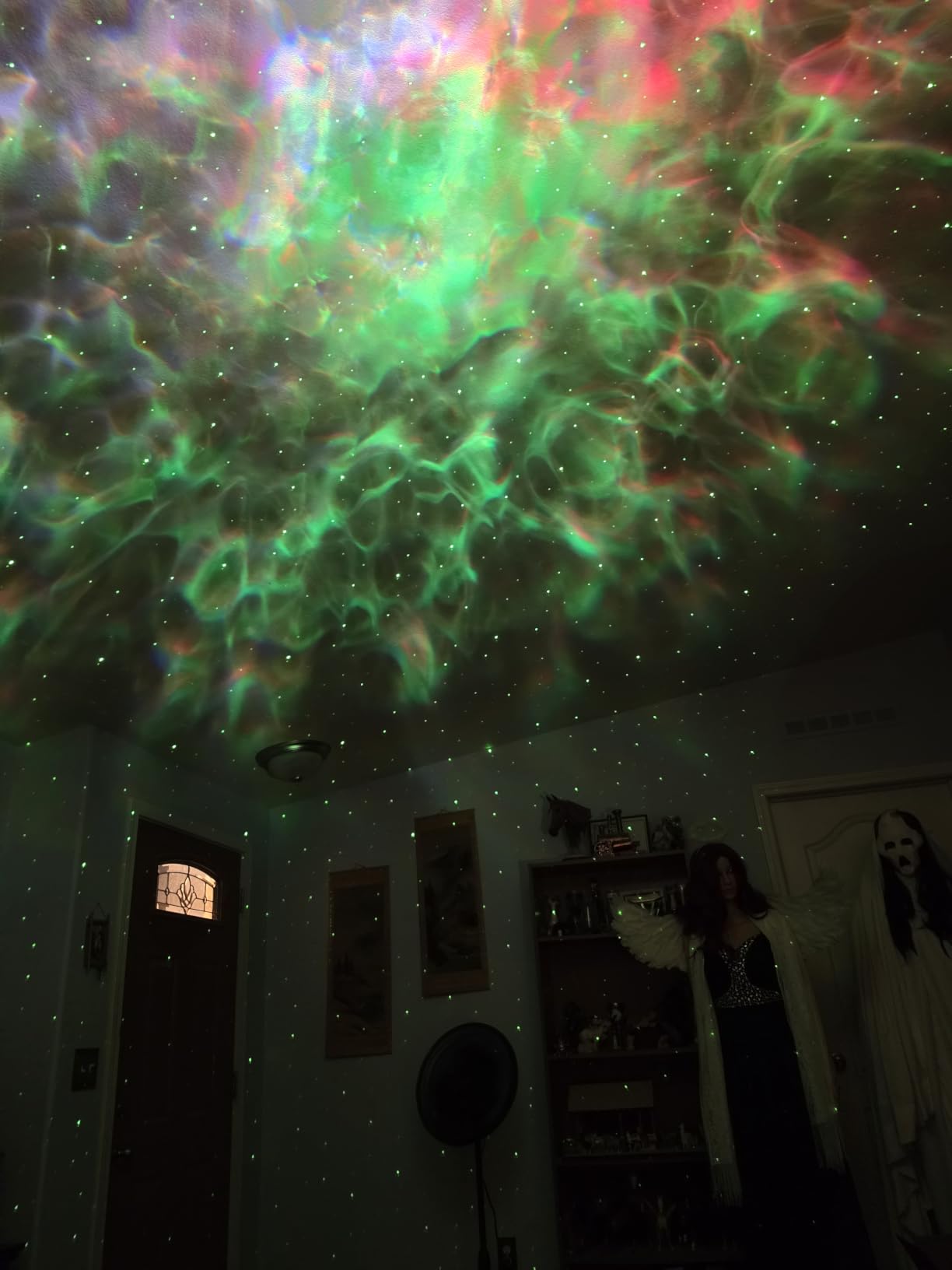 One Fire 360 Game Lights Galaxy Projector Gaming Room Decor Green Star Bluetooth Speaker customer photo 2