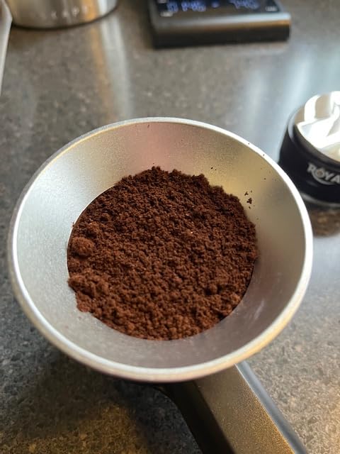 AMZCHEF Burr Coffee Grinder, 48 Settings, Less Static Mess, Metallic Silver | 40mm Burr, Low Retention, 0.5s LED Timer, Stainless Steel Body, Fit 51-54/58 Espresso Portafilter, Cleaning Brush Included customer photo 2