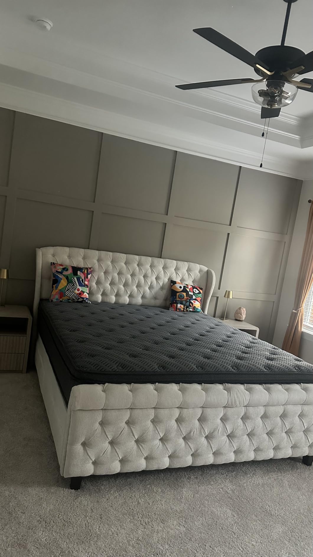 inight King Size Cooling Hybrid Mattress, 12 Inch Medium Firm, Pocket Coils | Undisturbed Couples Sleep. Pocket coils absorb motion and cooling foam releases heat so two sleepers rest cool all night customer photo 1