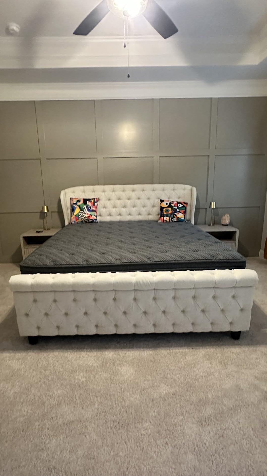 inight King Size Cooling Hybrid Mattress, 12 Inch Medium Firm, Pocket Coils | Undisturbed Couples Sleep. Pocket coils absorb motion and cooling foam releases heat so two sleepers rest cool all night customer photo 2