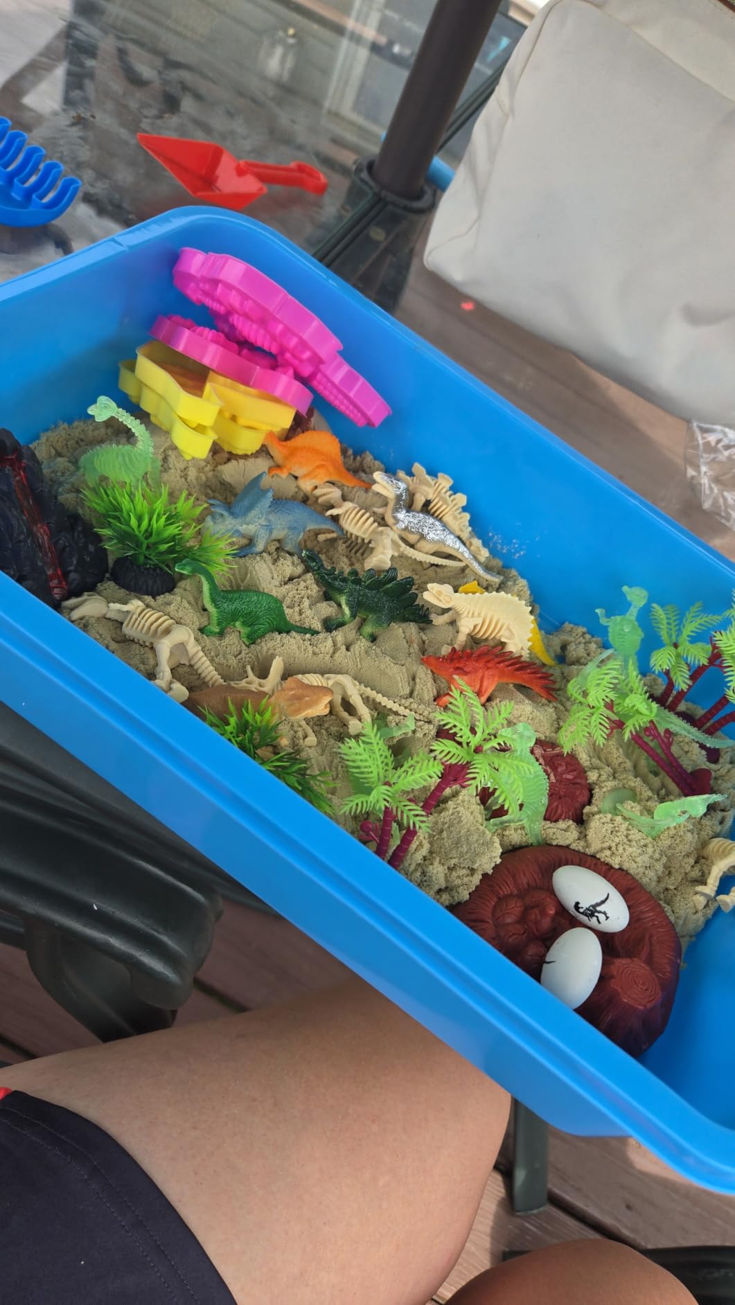 Dinosaur Sensory Sand Kit for Kids, Complete Sensory Bin with Lid | 2.64lbs Magic Sand, Dino Archaeology Tools, STEM Montessori Dinosaur Sensory Toys for Kids 3-8, Boy Christmas Birthday Gifts customer photo 1