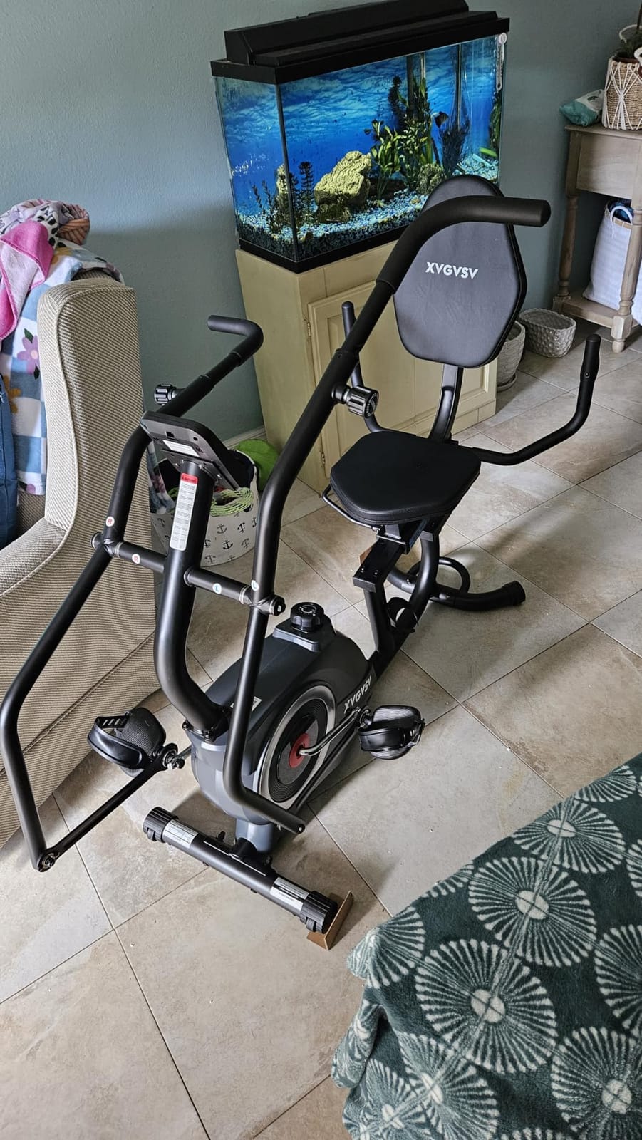 Recumbent Exercise Bike, Stationary Bike for Home with Arm Exercise | Recumbent Bike with 400LB Whisper-Quiet 16 Levels Magnetic Resistance Heart Rate and Multi-Function LCD Comfortable Seat customer photo 2