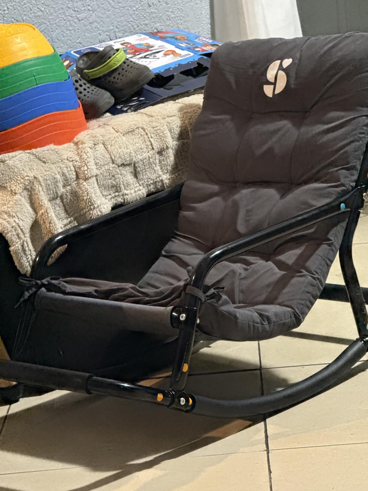 Special Supplies Sensory Tufted Rocking Chair for Kids - Comfortable Kids Rocker - Versatile Floor Chair with Soft Fabric and Stability for Playroom, Bedroom, or Nursery (Ages 3+) - Charcoal customer photo 1