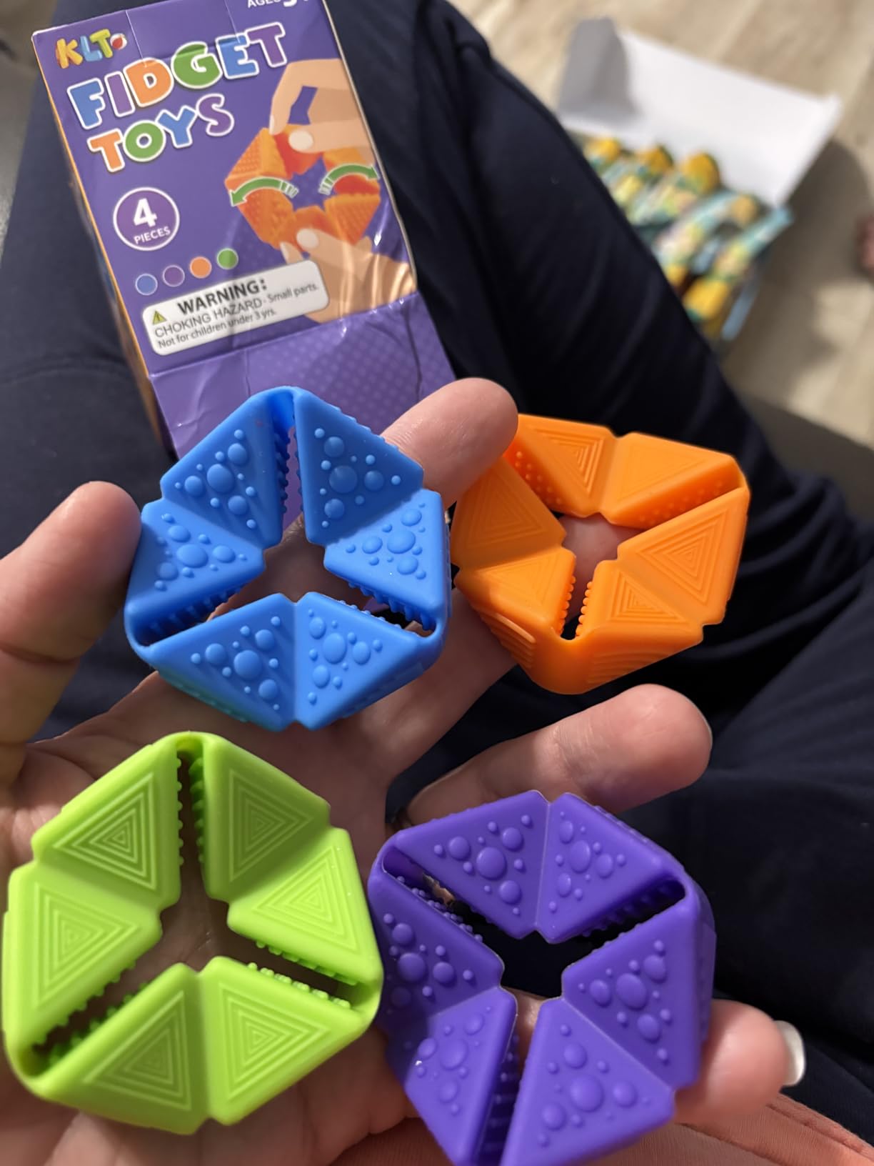 KLT Fidget Sensory Toys for Kids: Quiet Silicone Sensory Flip Cube with Textures - Calming Toys for Autism Kids Stress Reduce - ADHD Fidget Toys for Classroom Focus customer photo 2