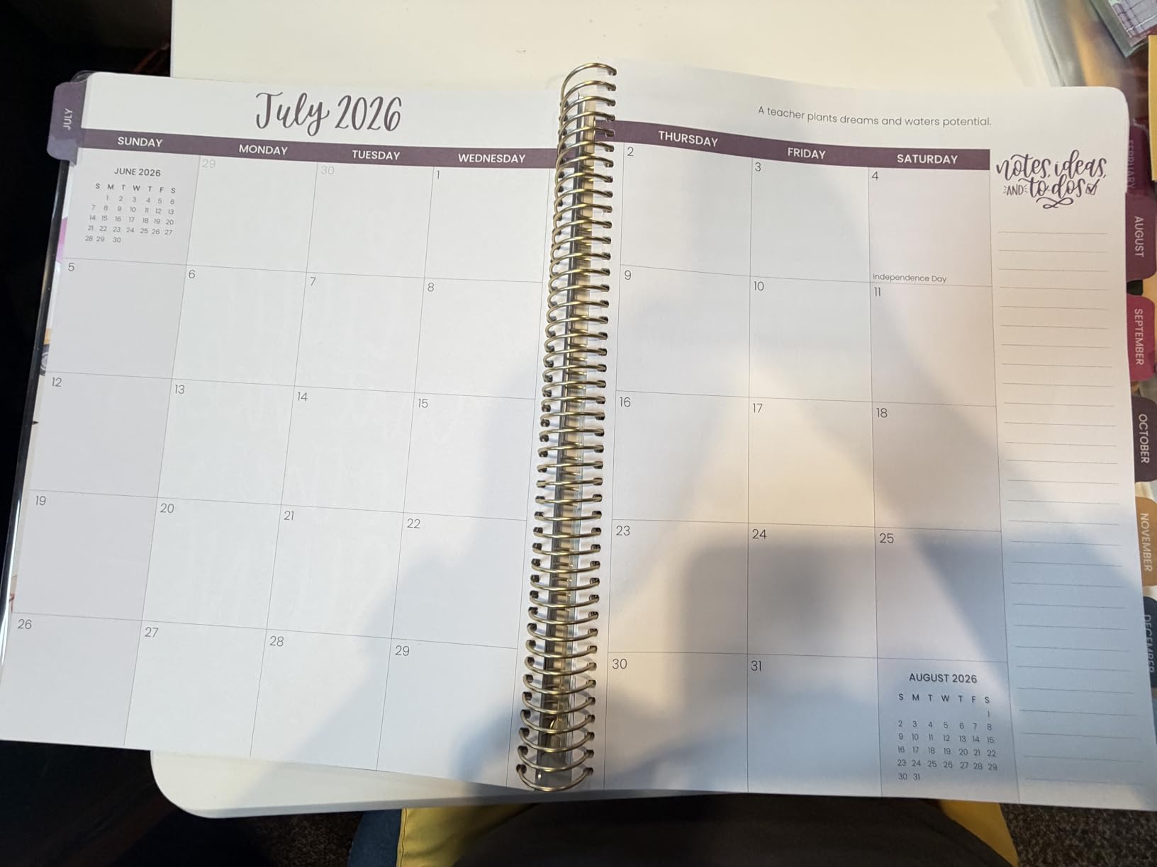bloom daily planners 2026-2027 Academic Year Teacher Planner & Calendar - 7 Period Lesson Plan Organizer Book for Classroom or Homeschool - 9