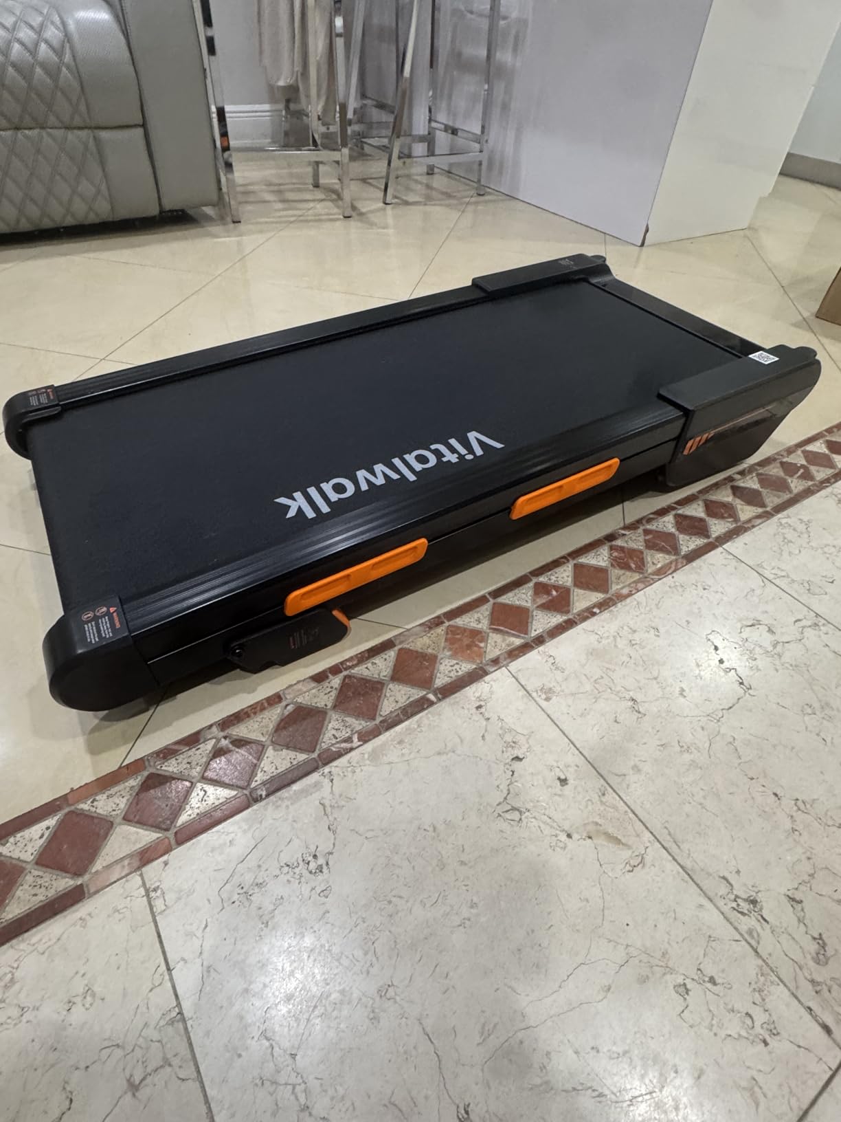 Vitalwalk Walking Pad with Incline 15% Auto Treadmills for Home Small Space | Full Deck 3.0HP Brushless Portable Under Desk Treadmill, Vertical Storage Space-Saving, Ambient Light, 350LBS customer photo 1