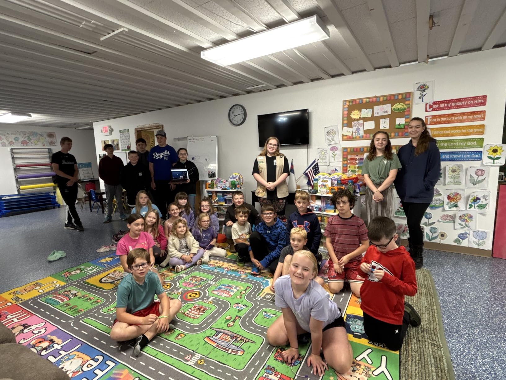 Large Classroom Rug Elementary 8x10, ABC Kids Rugs for Playroom | Soft, Non-Slip, Low-Pile & Washable Kids Play Mat, Educational Alphabet Rug for Kids Room, Preschool, Kindergarten & Daycare customer photo 1