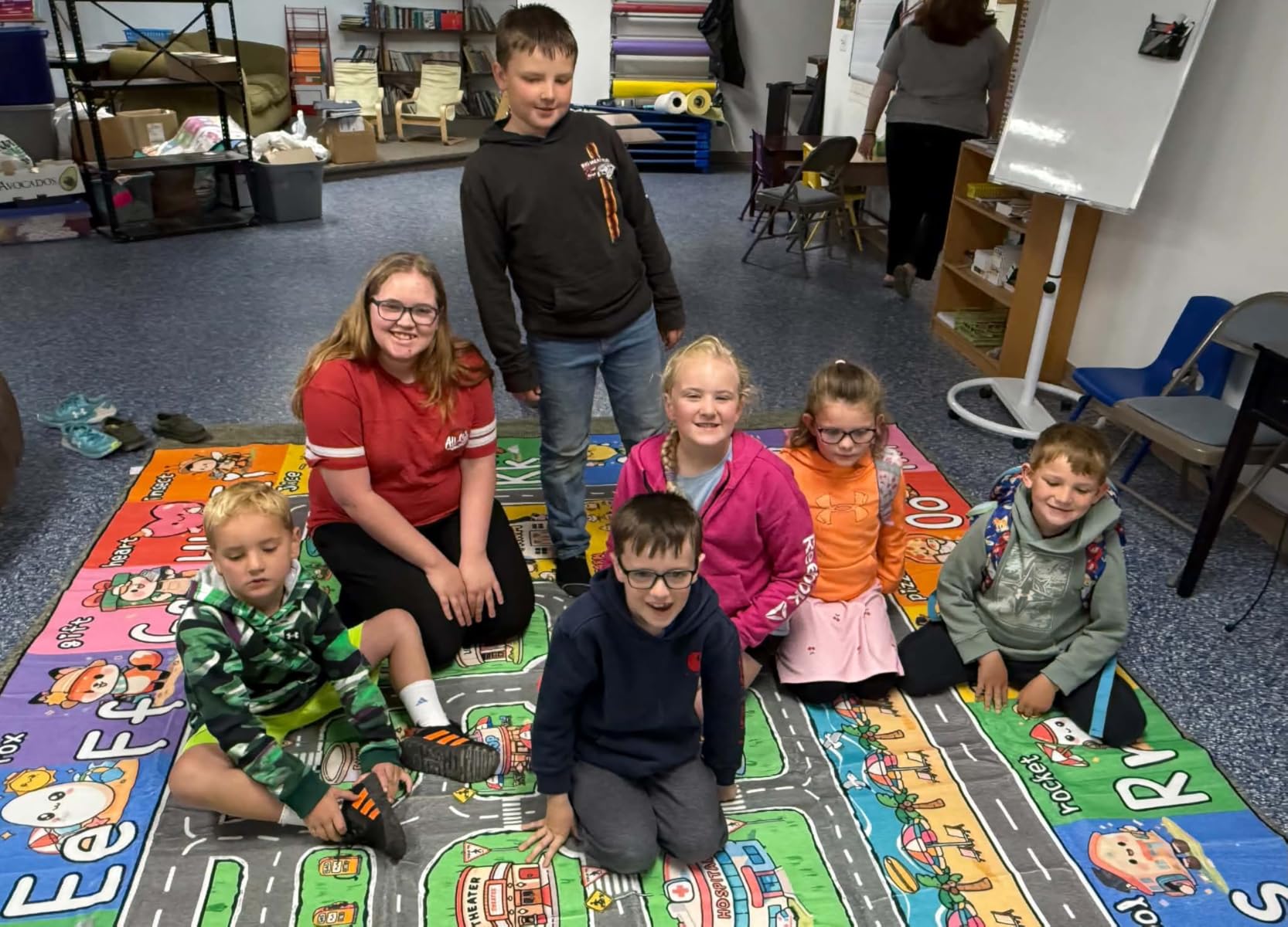 Large Classroom Rug Elementary 8x10, ABC Kids Rugs for Playroom | Soft, Non-Slip, Low-Pile & Washable Kids Play Mat, Educational Alphabet Rug for Kids Room, Preschool, Kindergarten & Daycare customer photo 2