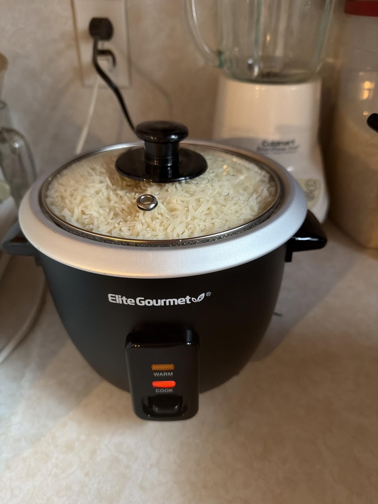 Elite Gourmet ERC003BX Rice Cooker, Keep Warm, Black, 6 Cups Cooked | 3 Cups Uncooked - Also Makes Soups, Stews, Grains and Hot Cereals for Versatile One-Pot Meals customer photo 1