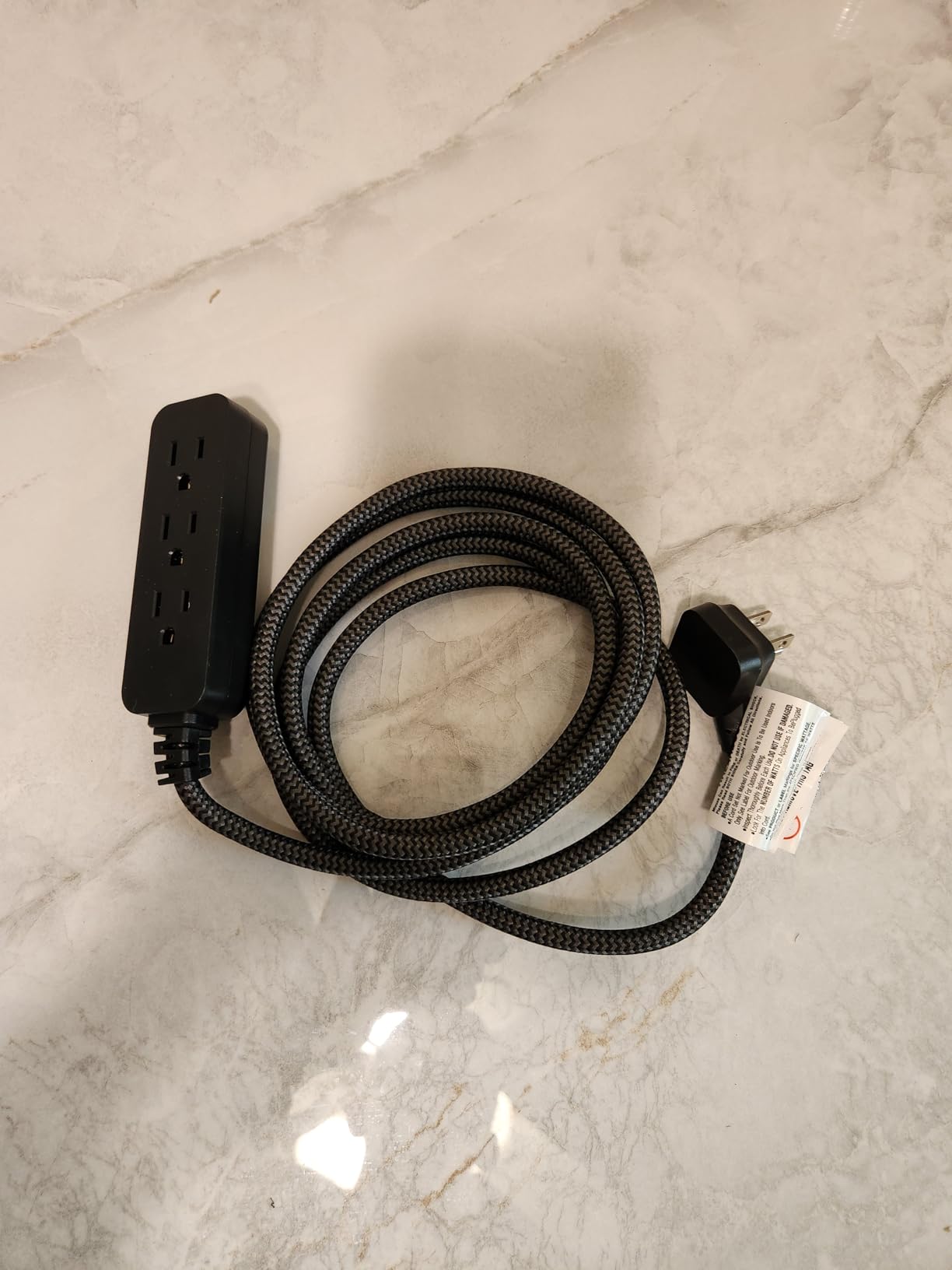 GE 2 USB C Extension Cord Power Strip, 2 Outlets, 4 Ft Braided Cord | Flat Plug, 245 Joules, 12W Charging Power, 16AWG, ETL Safety Certified, White, 87434 customer photo 1
