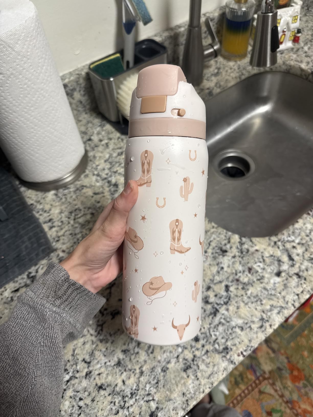 Teacher Stainless Steel Water Bottle, In My Teacher Era, Vacuum Insulated, Push-Button Lid, 32 oz, Gifts for Women Girls Friends Back to School Appreciation Birthday Christmas customer photo 2