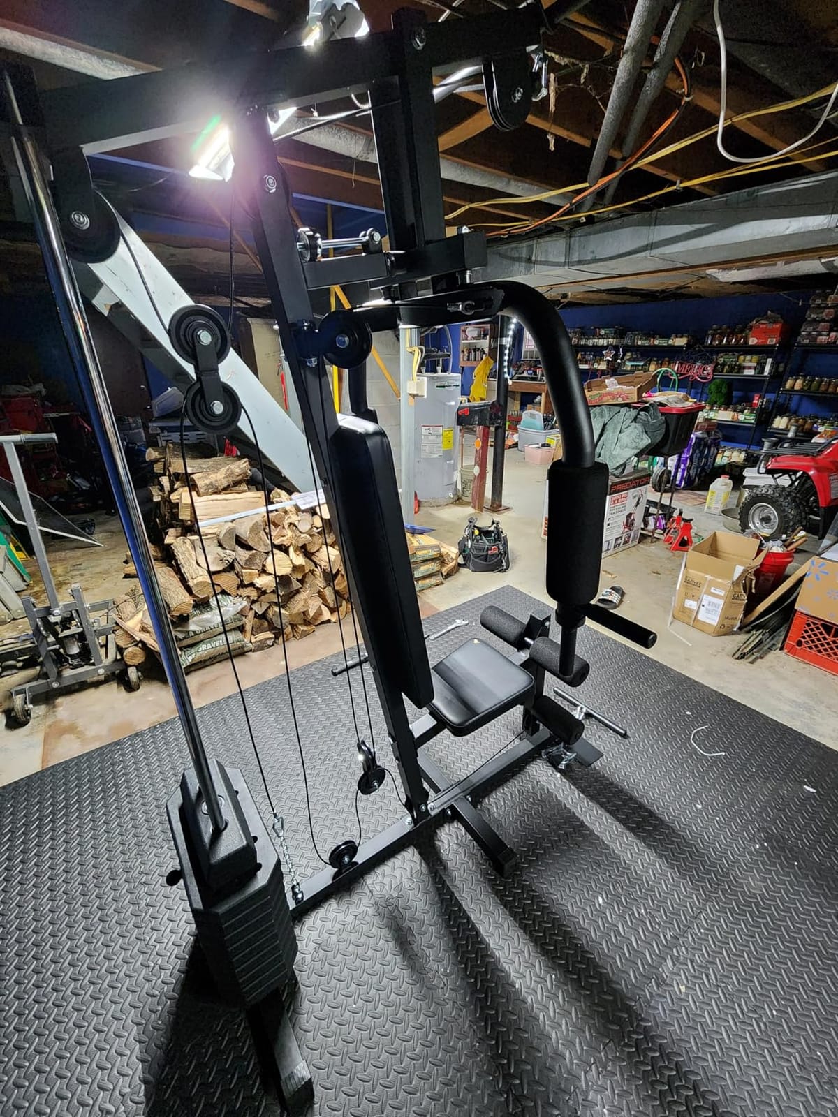 Home Gym Machine with 100LB Weight Stack, Multifunctional Full Body Workout Station for LAT Pulldown, Chest Press, Leg Extension & Strength Training, Compact Fitness Equipment for Home Use customer photo 1