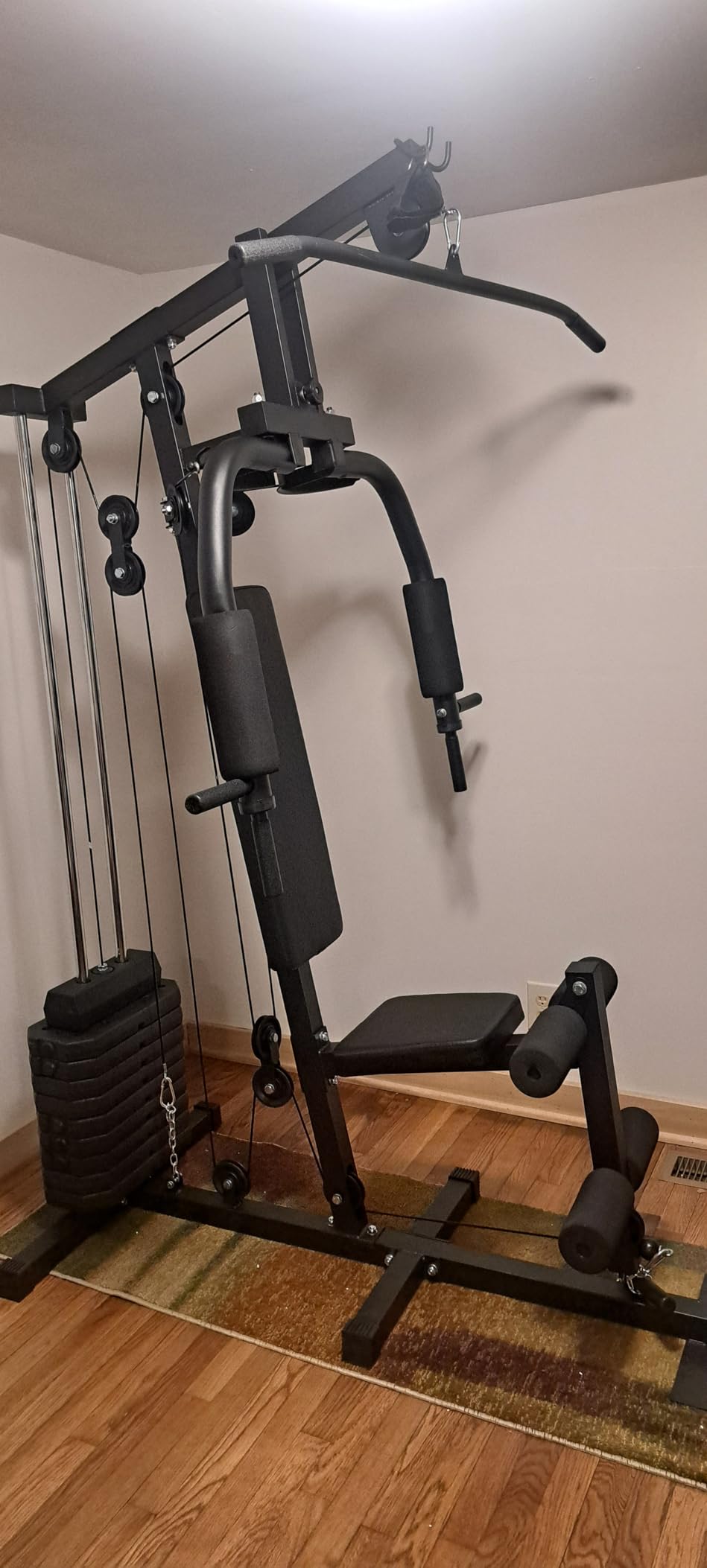 Home Gym Machine with 100LB Weight Stack, Multifunctional Full Body Workout Station for LAT Pulldown, Chest Press, Leg Extension & Strength Training, Compact Fitness Equipment for Home Use customer photo 2