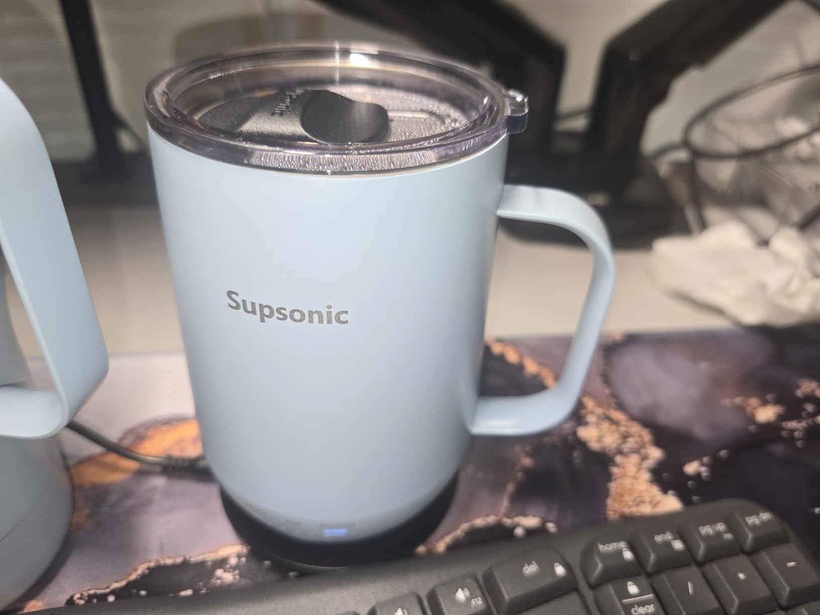 Supsonic 16oz Self Heating Coffee Mug, Smart Heated Coffee Mug Faster Direct-Contact Heating Up to 149F, Coffee Mug Warmer Set with Auto Shut-Off - Gifts for Men Women | S2 customer photo 1