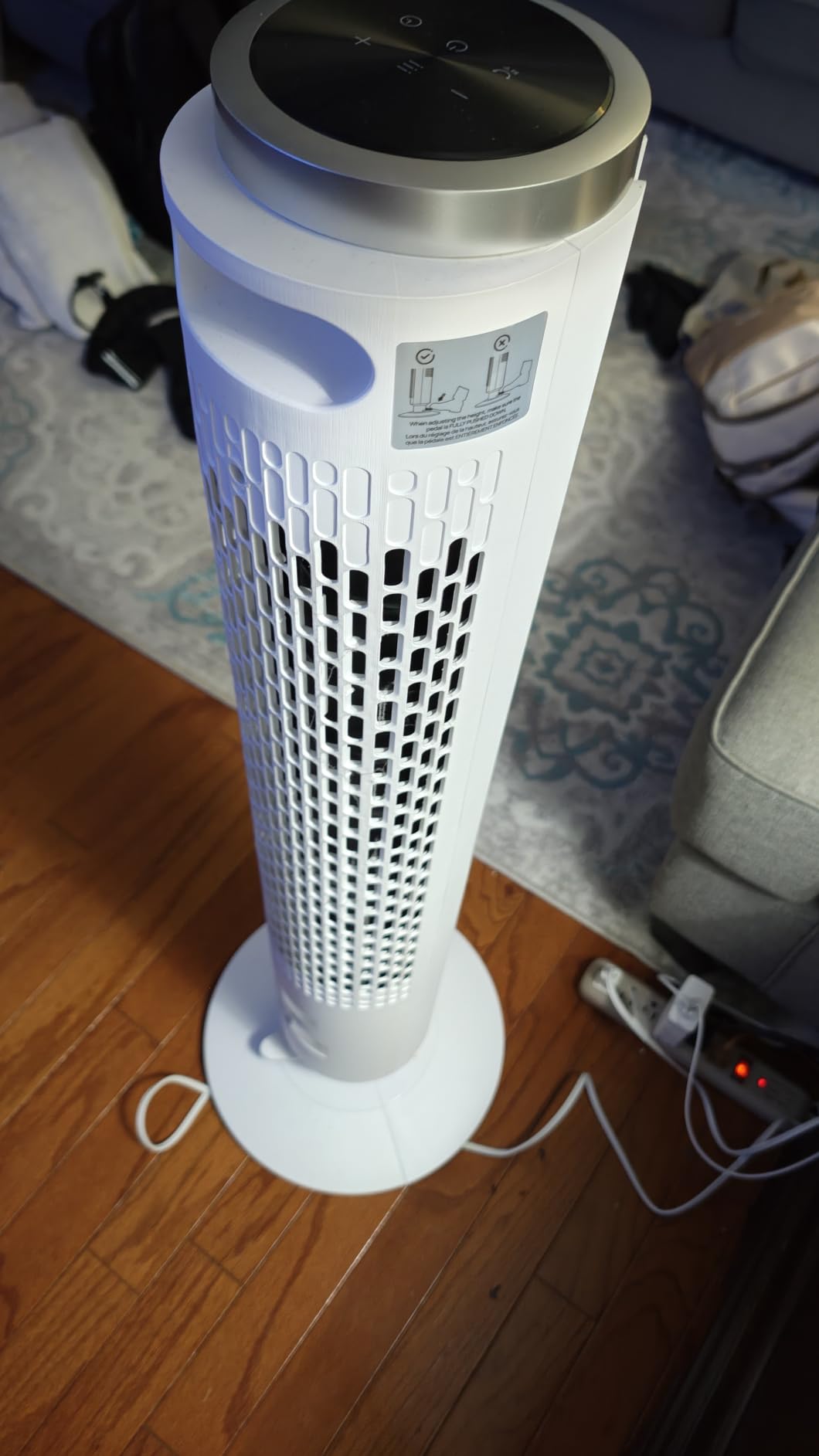 DREO Smart Tower Fan for Bedroom, 40''-45'' Adjustable Height, 9 Speeds | 28 ft/s Velocity, Quiet Fan with DC Motor, 4 Modes, 90°Oscillating Standing Fan, 12H Timer for Home, APP and Voice Control customer photo 1