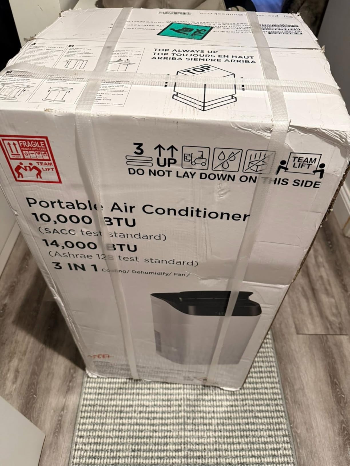 14000 BTU Portable Air Conditioners, Cools Up to 700 Sq.Ft, Free standing AC Unit, Cooling, Dehumidifier, Fan, Sleep Mode, Remote Control & Installation Kit, White customer photo 1