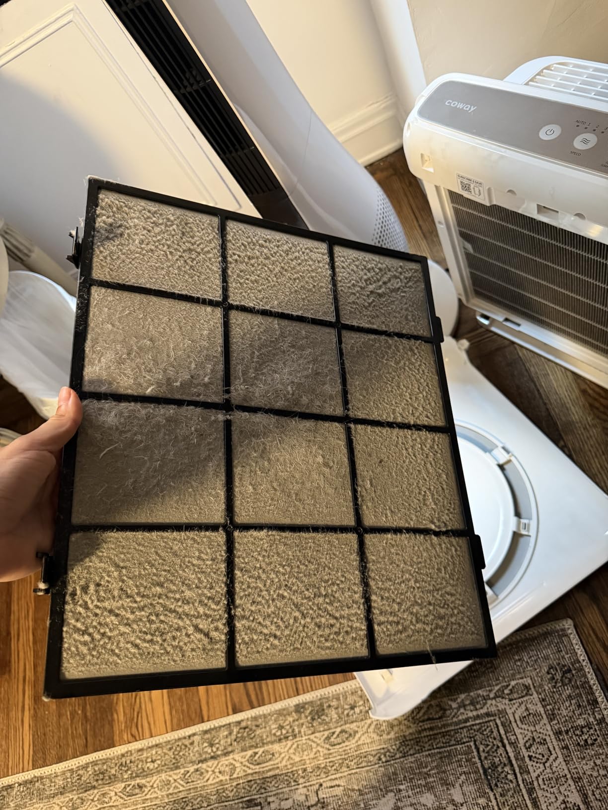 COWAY Airmega Mighty2 Air Purifier, Next Gen of AP-1512HH, for Large Room & Home Cleans up to 1,800 ft², IEST certified HEPA and Active Carbon for Allergies, Smoke, Dust, Pets & Mold, AP-1512N(W) customer photo 1