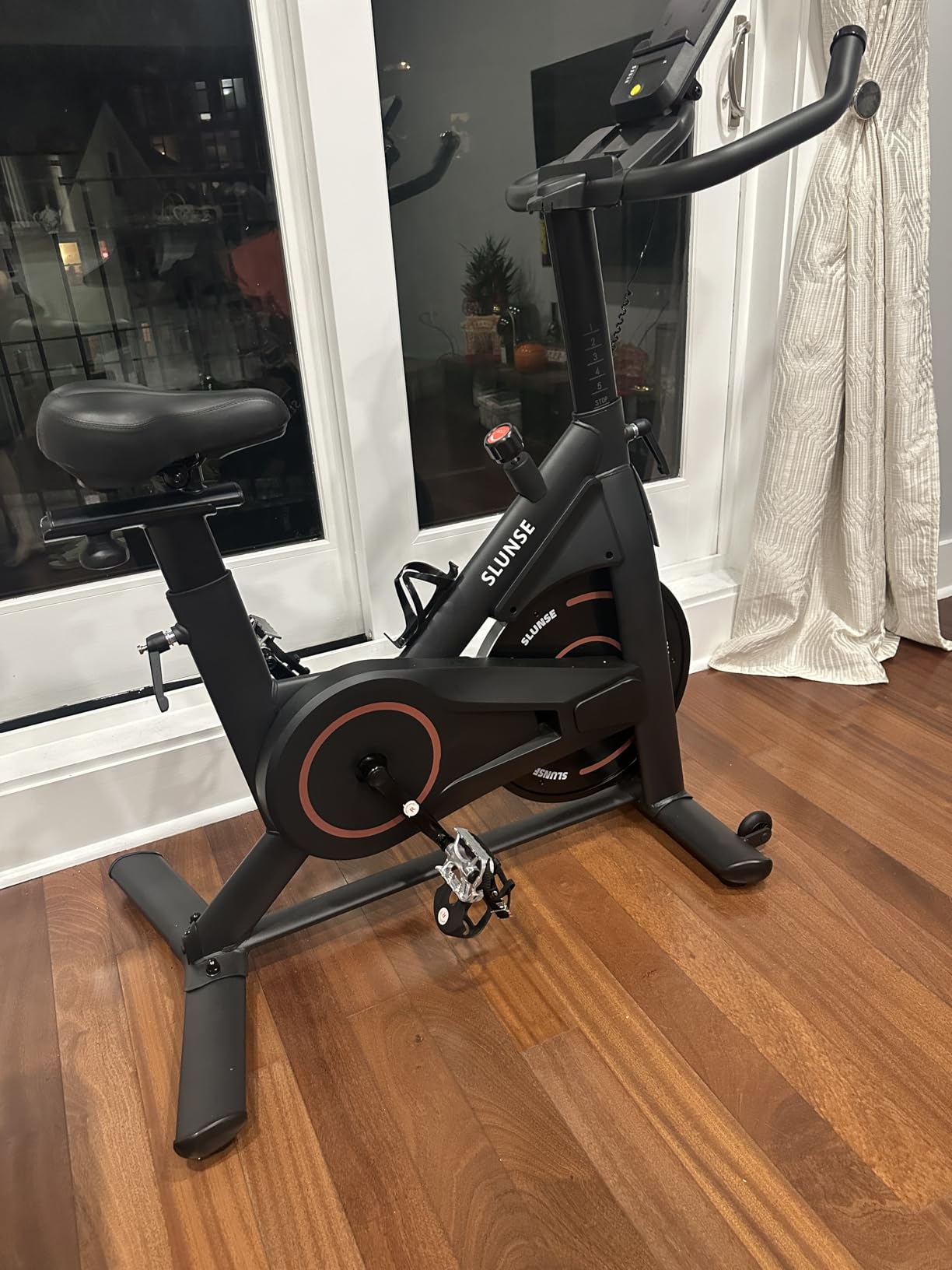 Exercise Bike, Adjustable Magnetic Resistance Stationary Bikes for Home with App Compatible, Silent Indoor Cycling Bike with 350lbs Weight Capacity Comfortable Seat, Digital Monitor & Phone Mount customer photo 2
