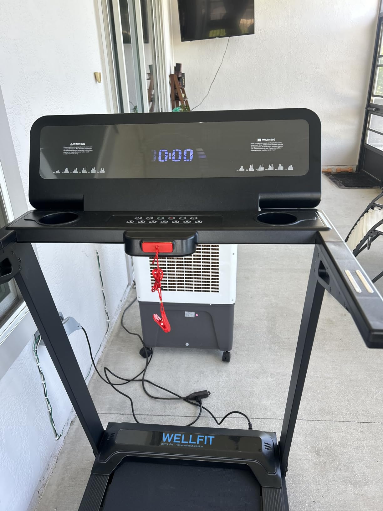 WELLFIT Treadmill with 15% Auto Incline, Foldable Heavy Duty Treadmill | 5.0HP, 10 MPH, 500 lbs Capacity, 20'' x 50'' Running Area Treadmills with Pulse Sensor, Bluetooth Player & Large LED Display customer photo 1