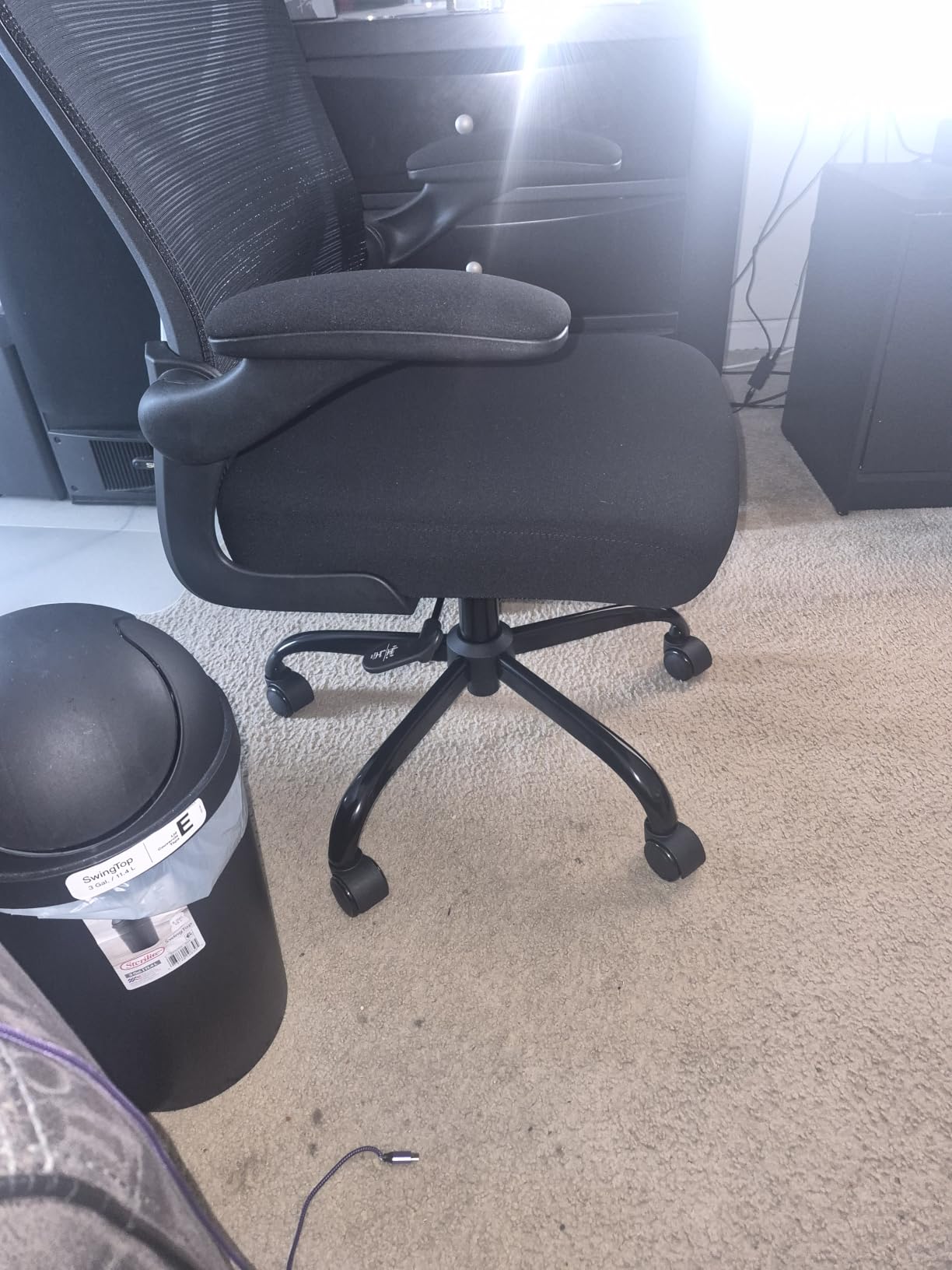 Ergonomic Office Chair for Long Hours - Back & Neck Pain Relief, Virgin Foam Seat, 3D Adjustable Headrest, 2D Lumbar, Flip-Up Arms, Gray/Sliver customer photo 1