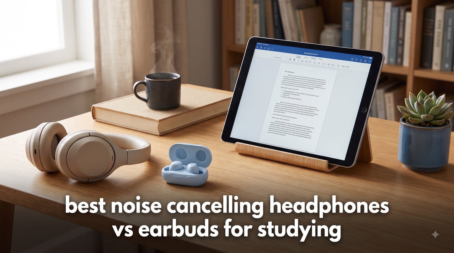 best noise cancelling headphones vs earbuds for studying