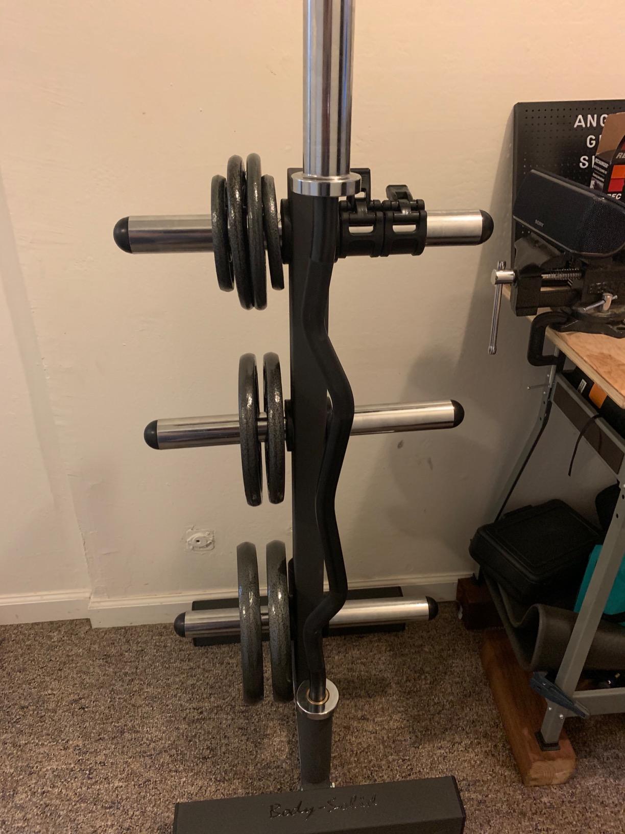 Body-Solid (WT46) 6-Post Olympic Weight Tree & Bar Holder - Durable Plate Rack and Weight Storage Stand for Home Gym - 1000 lb Weight Capacity customer photo 2