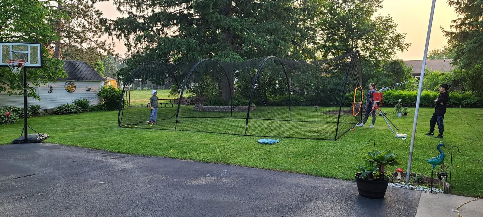 HEATER Sports PowerAlley Baseball & Softball Batting Cage Net & Frame - Heavy-Duty Net with Built-in Pitching Machine Harness for Safety (Machine Not Included) | Ideal for Batting Practice & Training customer photo 1