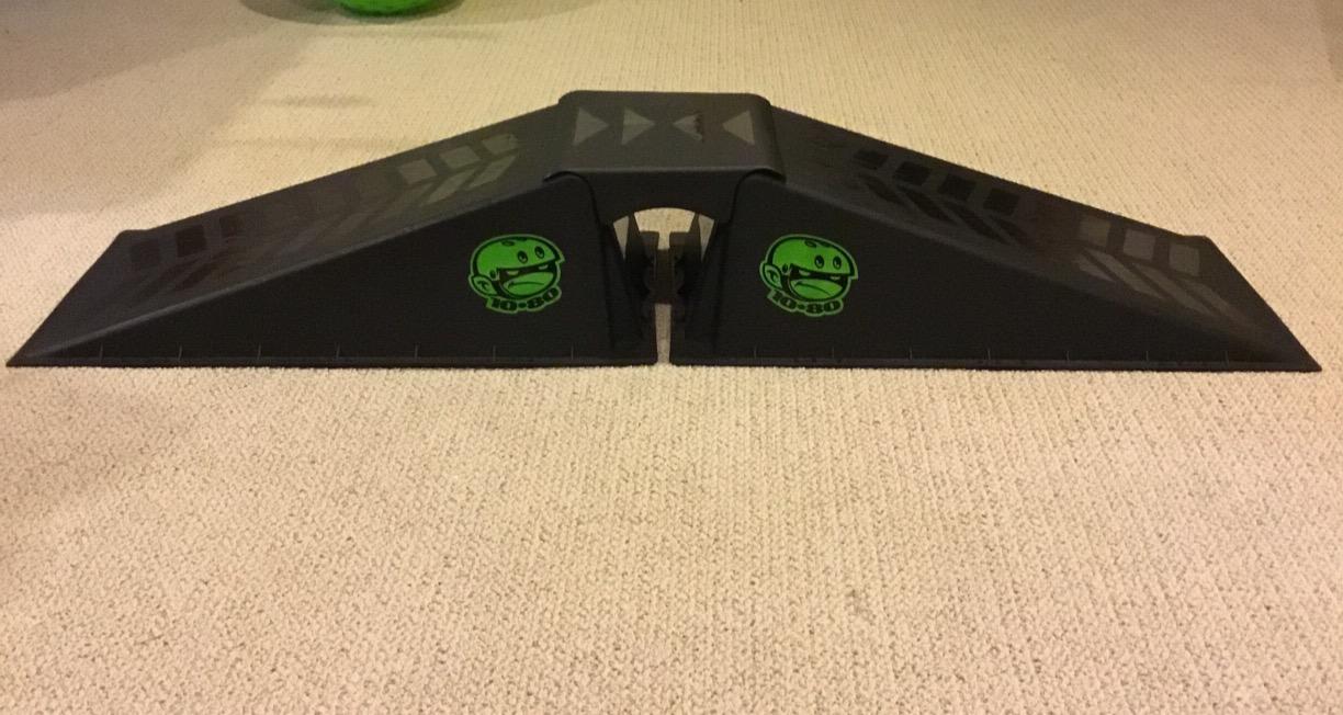 Ten-Eighty Micro Flybox Launch Ramp Set with 2 Connecting Ramps, Portable Skateboard, BMX Bike, Scooter, RC Car, Durable, Lightweight, Non-Slip Rubber Construction for Kids & Teens, Black - 56