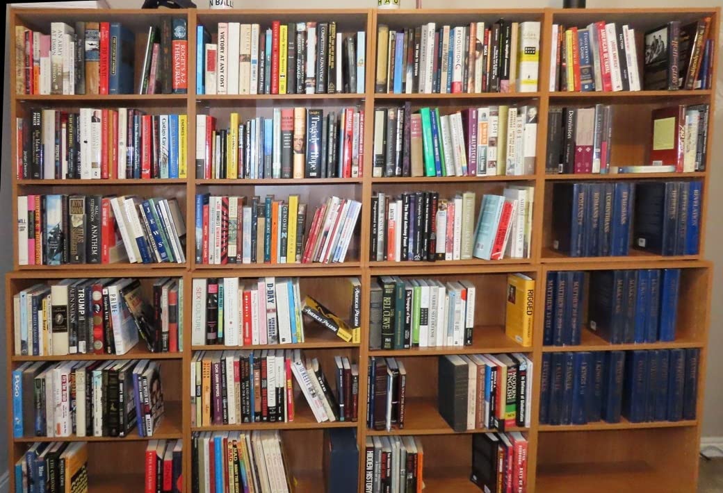 Sauder Beginnings 3-Shelf Bookcase, Bookshelf with Adjustable Storage Shelves, in Med Wood Finish customer photo 2