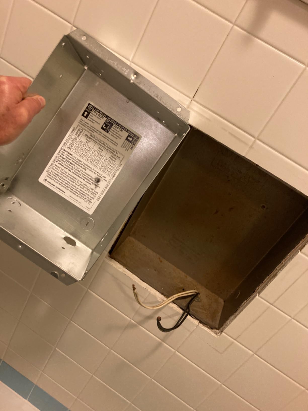 Cadet Com-Pak Bath Electric Wall Heater Complete Unit with Thermostat and Timer (Model: CBC103TW, Part: 65101), 3415 BTU, 240/120 Volt, 1000 Watt, White customer photo 2