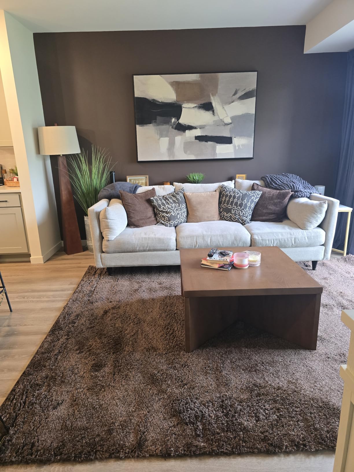 SAFAVIEH Area Rug 8x10 - California Shag Collection - Large - Beige, Non-Shedding & Easy to Clean, Ultra Plush Thick Pile, Ideal for Living Room, Bedroom, Dining Space (SG151-1313) customer photo 1