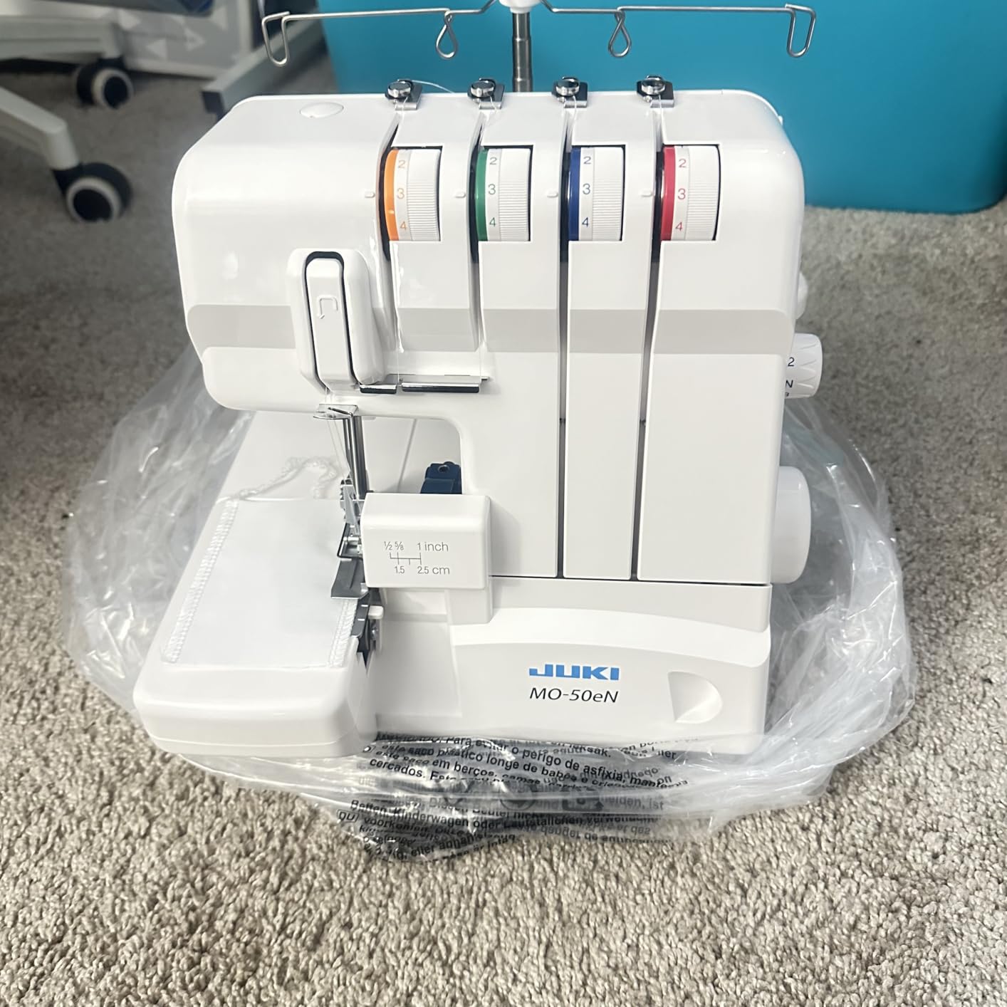 Juki MO-50E 3 or 4 Thread Serger, Lay In Tensions, Adjustable Differential Feed, Built In Rolled Hem, Automatic Lower Looper Threader customer photo 2
