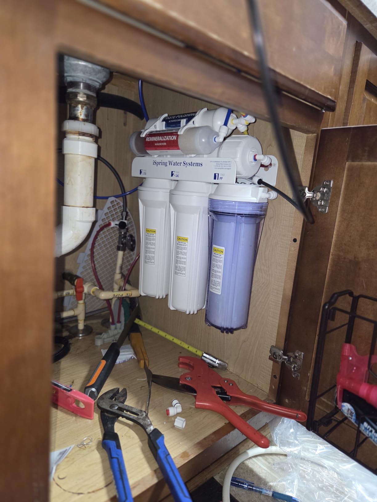iSpring RCC7AK-BN NSF Certified, 75 GPD, Alkaline 6-Stage Reverse Osmosis System, pH+ Remineralization RO Water Filter System Under Sink Patented Top-Mounted Faucet Design for Easy Installation customer photo 1