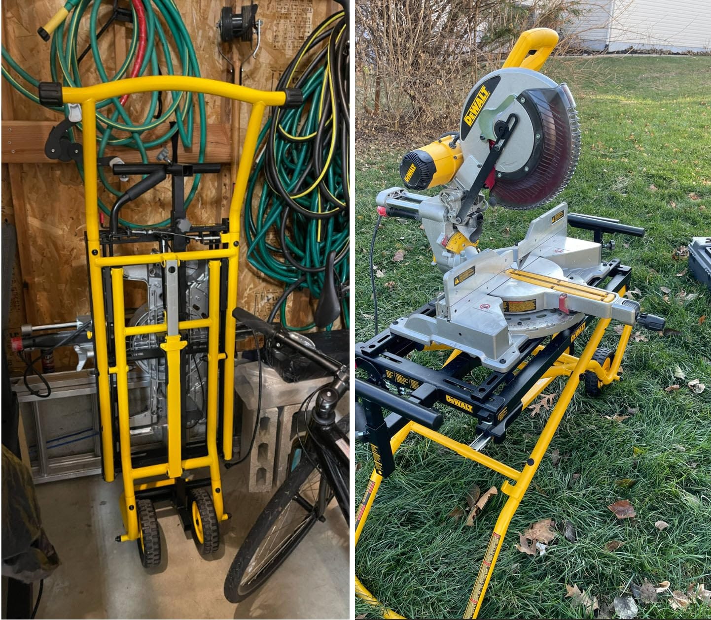 DEWALT Miter Saw Stand With Wheels, 32-1/2 in. x 60 in Foldable Rollling Stand, Adjustable Height, Durable Steel, 8 ft. Material Support, Universal Mounting Rails (DWX726) customer photo 2