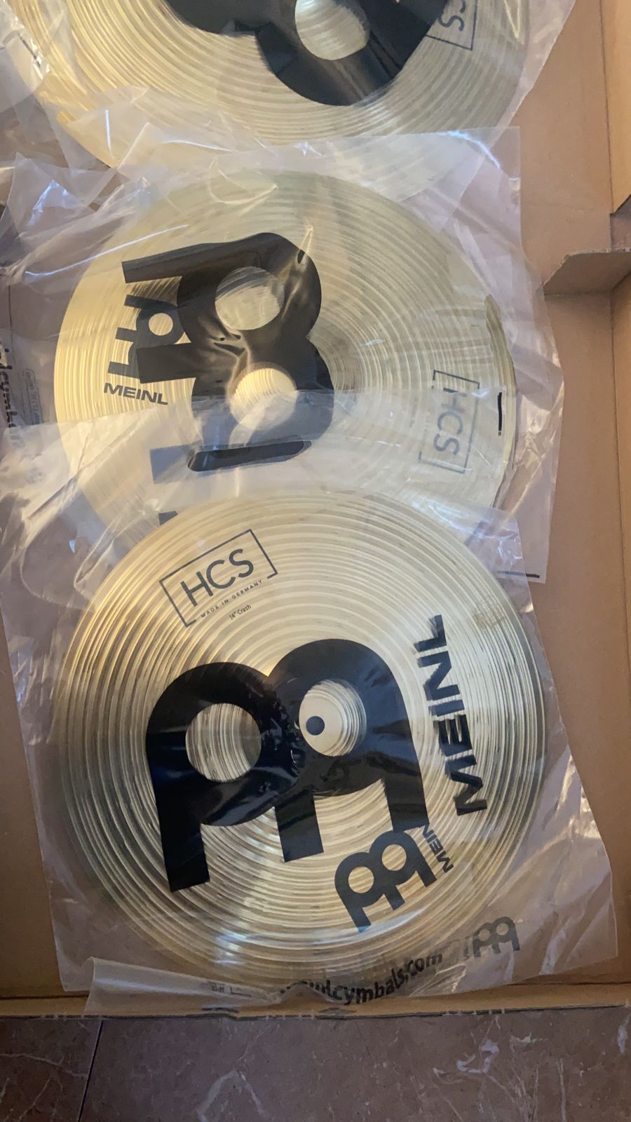 Meinl Cymbal Set Box Pack with 14” Hihats, 18” Crash/Ride, Plus a FREE 14” Crash – HCS Traditional Finish Brass – Made In Germany, TWO-YEAR WARRANTY (HCS1418+14C) customer photo 1