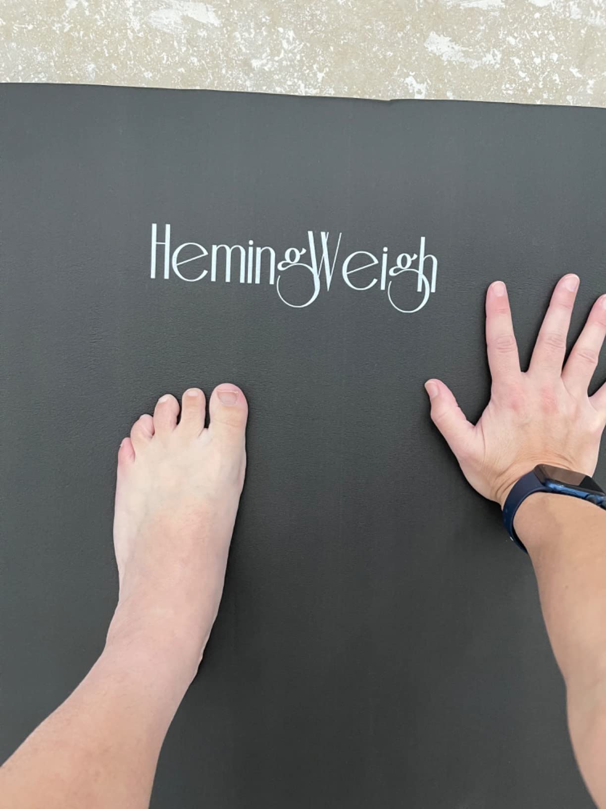HemingWeigh 1 Inch Extra Thick Non Slip Yoga Mat - Exercise Mats for Home Workouts, Black (70L x 23W) customer photo 1