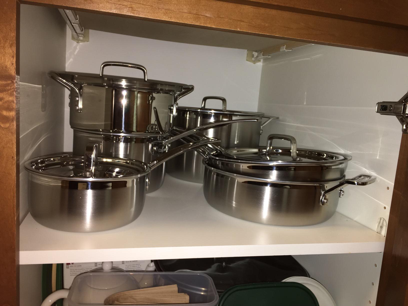 Cuisinart Stainless Steel Pots and Pans Set, Induction Compatible, 12 pc | 12-pc Cuisinart stainless steel cookware set with saucepans, sauté pan, stockpot, & skillets, oven safe to 500°F, MCPS-12N customer photo 2