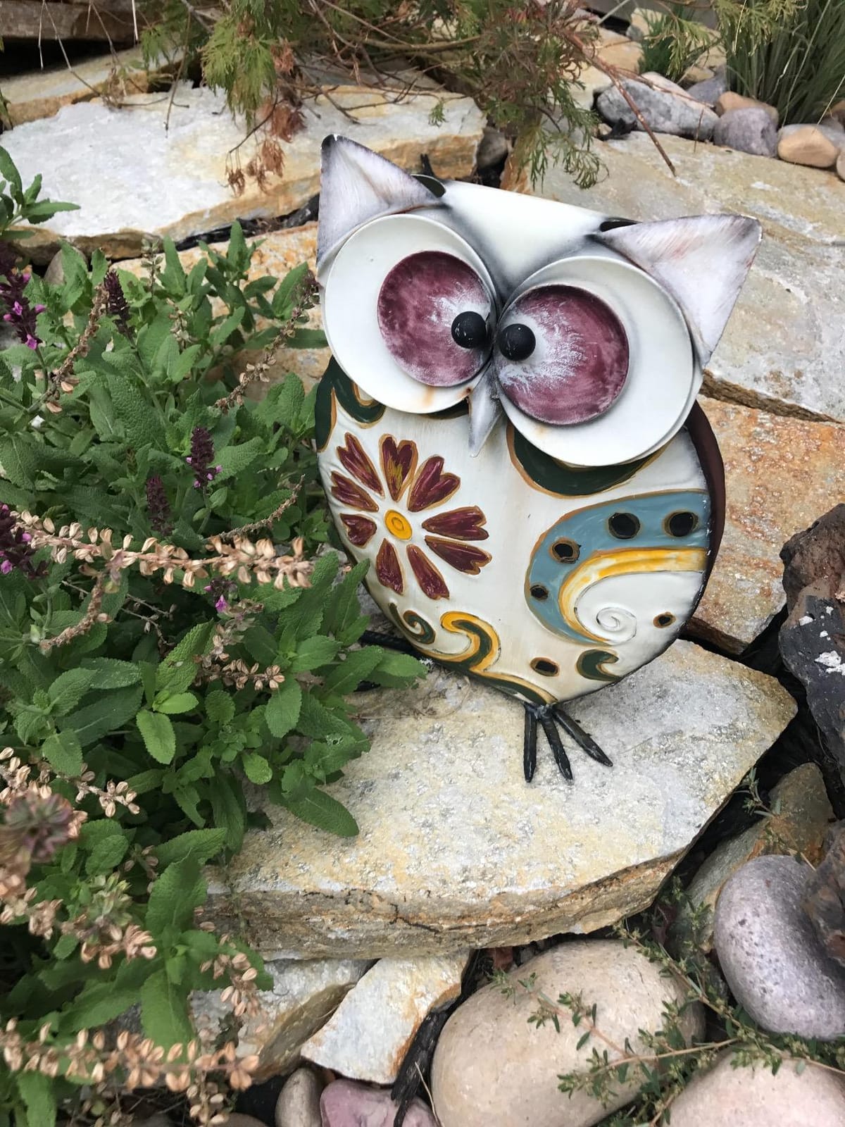 Deco 79 Metal Owl Decorative Garden Sculpture Indoor Outdoor Garden Statue with Floral Pattern, Outdoor Sculpture 8