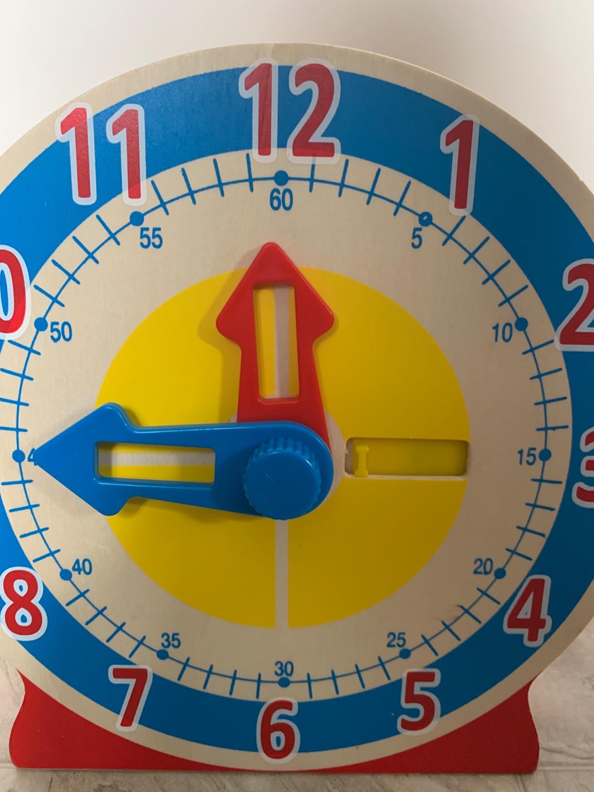 Melissa & Doug Turn & Tell Wooden Clock - Educational Toy with 12+ Reversible Time Cards customer photo 2