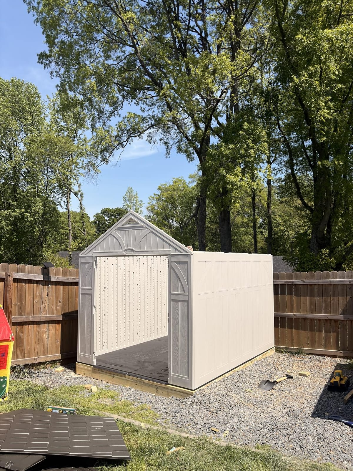 Suncast 8x10 Ft. Outdoor Storage Shed - Large Resin Outdoor Shed with Floor Included, Lockable Double Doors & Skylights. 547 Cu Ft Tremont Garden Resin Sheds for Lawn Tools, Riding Mowers, & Bikes customer photo 1