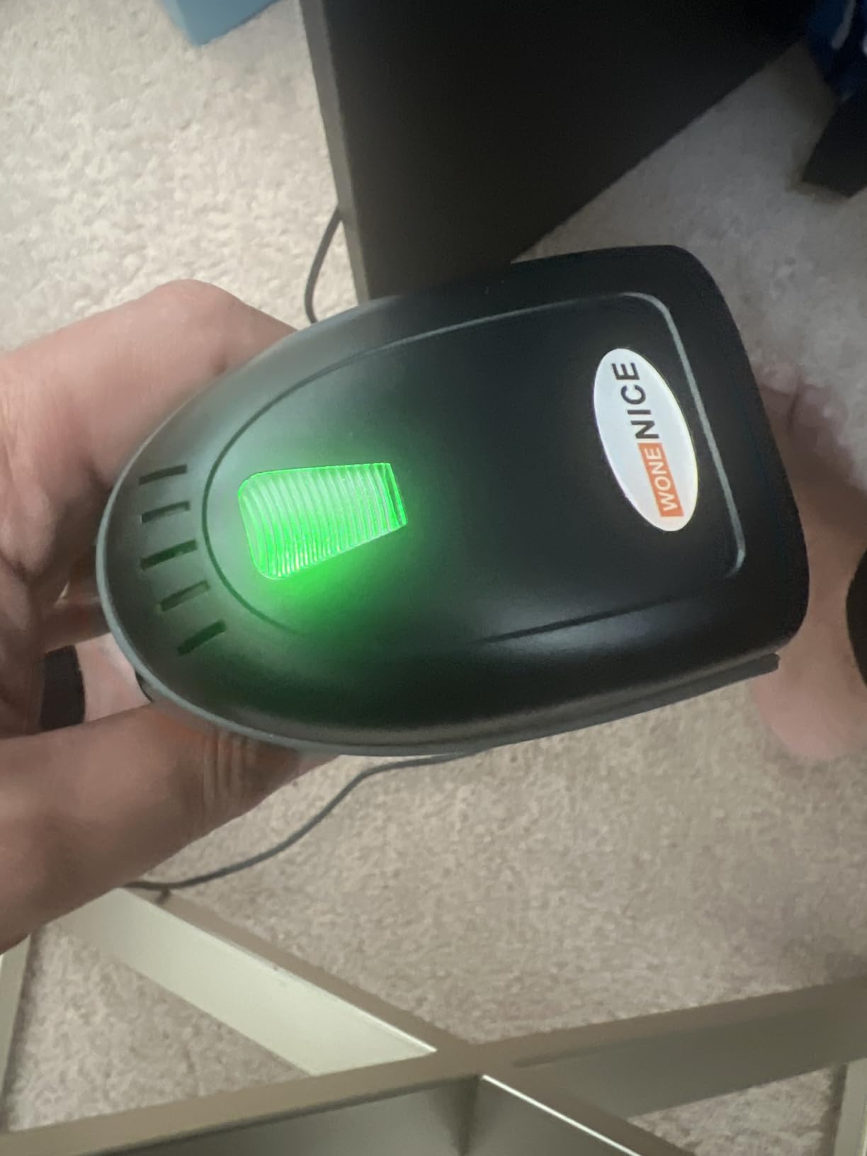 WoneNice USB Laser Barcode Scanner Wired Handheld Bar Code Scanner Reader Black customer photo 2