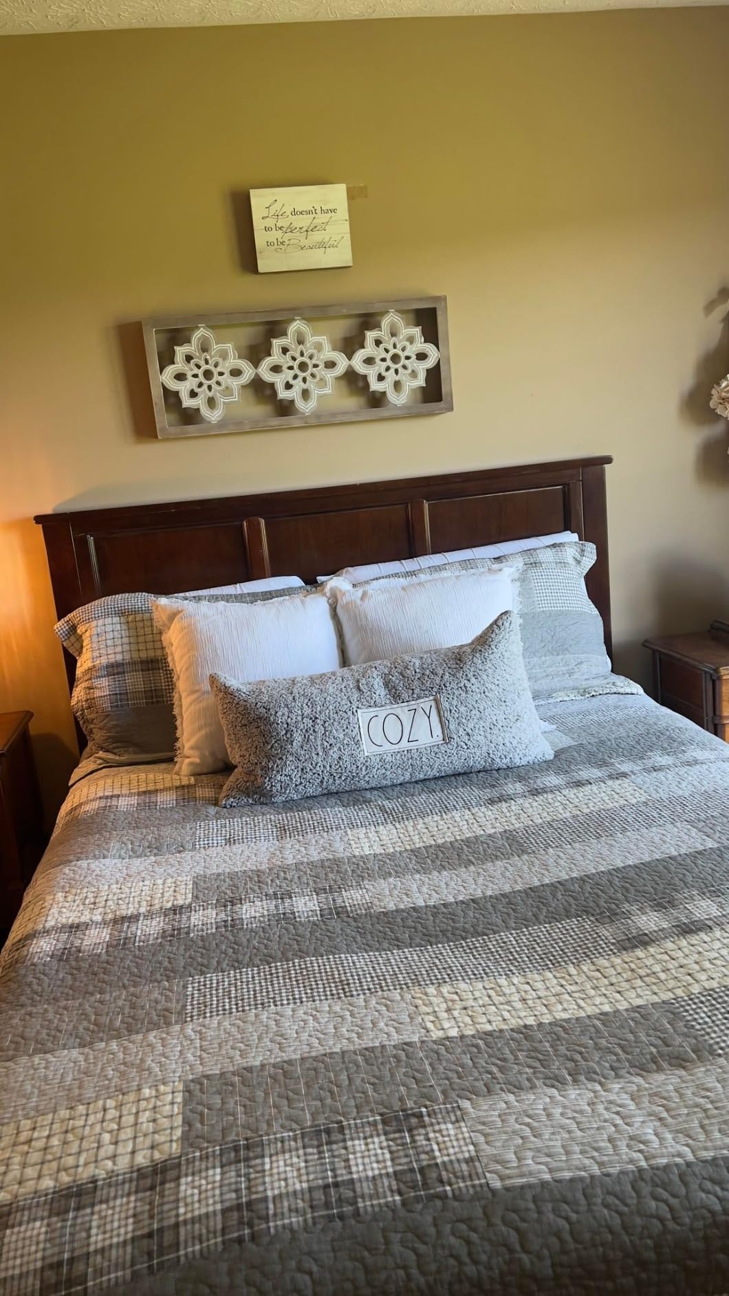 AFI, Madison King Solid Wood Panel Headboard, Walnut customer photo 1