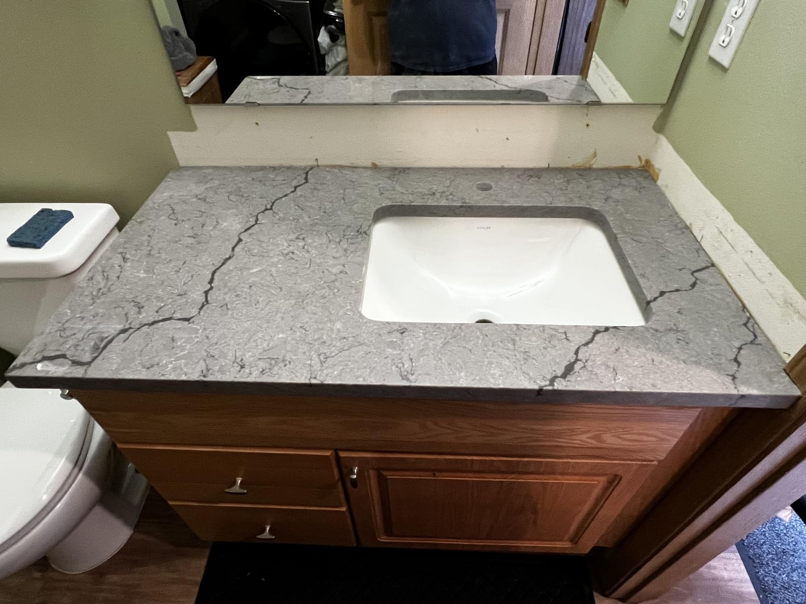 KOHLER 20000-0 Caxton Rectangle Undermount Bathroom Sink, Bathroom Vanity Sink with Overflow Drain, 20-1/4 L x 15-11/16 W, White customer photo 2