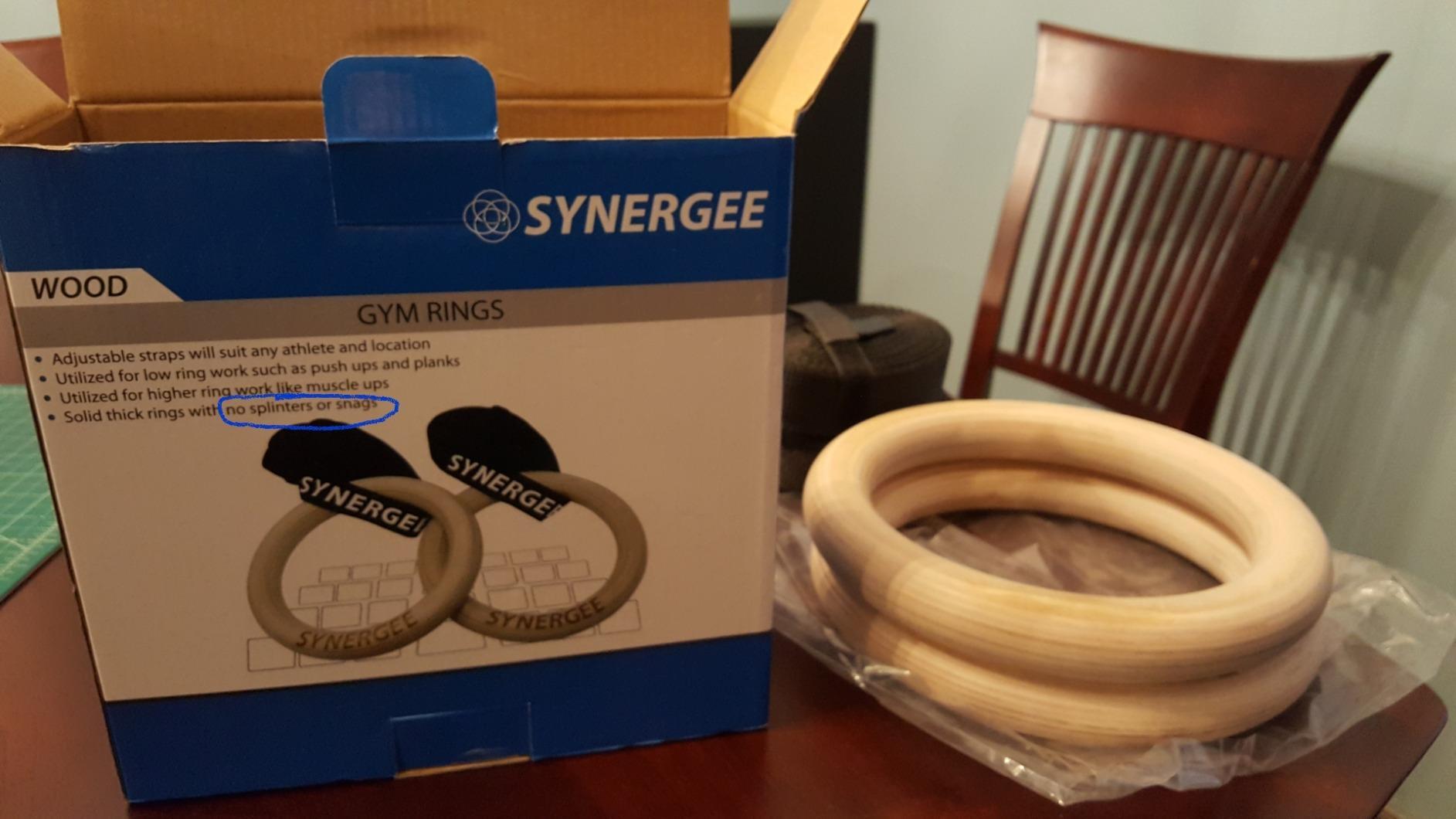 Synergee Wooden Gymnastic Rings – 1.25