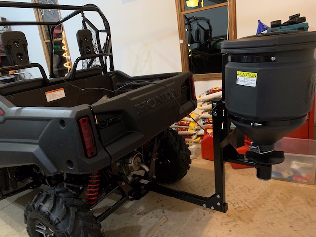 Buyers Products UTVS16 UTV/ ATV Broadcast Spreader, 150 lb Capacity, Receiver Hitch Mount, for Salt, Grass, Seed, Fertilizer & Feed, Adjustable Flow Gate, 12V Motor, Poly Hopper w/ Lid, All‑Season Use customer photo 1