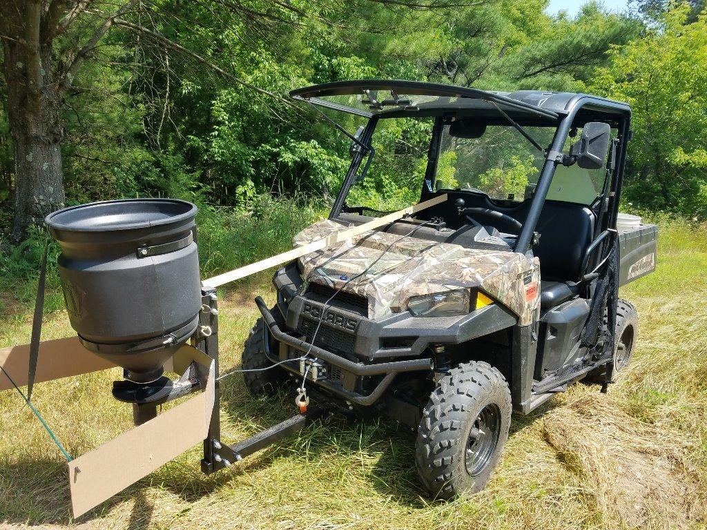 Buyers Products UTVS16 UTV/ ATV Broadcast Spreader, 150 lb Capacity, Receiver Hitch Mount, for Salt, Grass, Seed, Fertilizer & Feed, Adjustable Flow Gate, 12V Motor, Poly Hopper w/ Lid, All‑Season Use customer photo 2